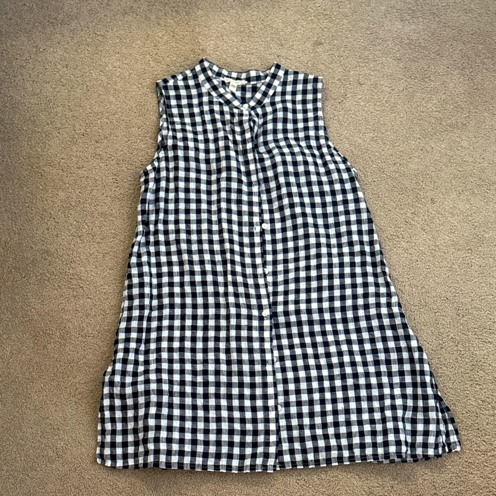 Sleeveless Checkered Dress